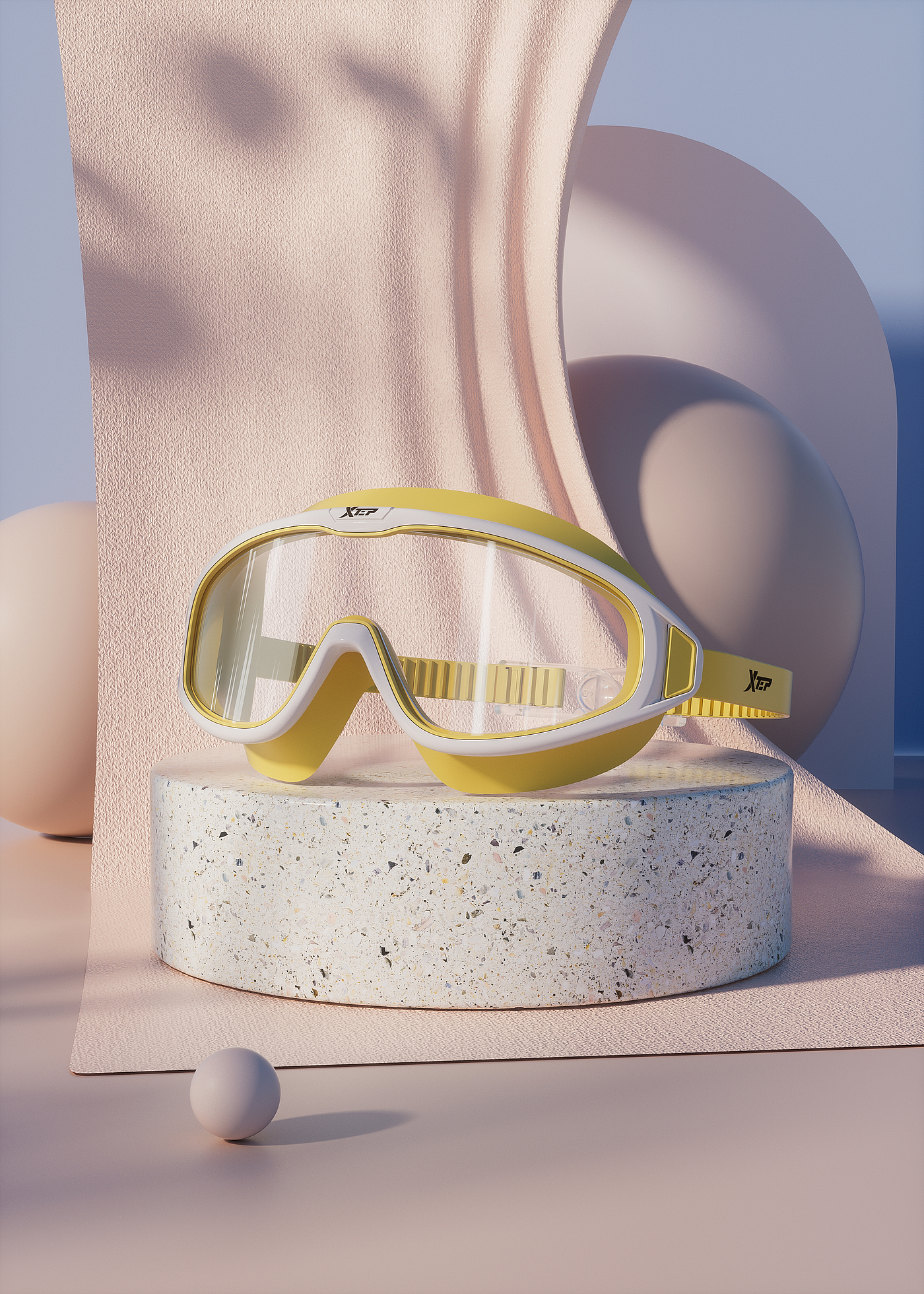 c4d，Product rendering，Product modeling，3D modeling，3D rendering，online retailers，C4D modeling，Swimming goggles，