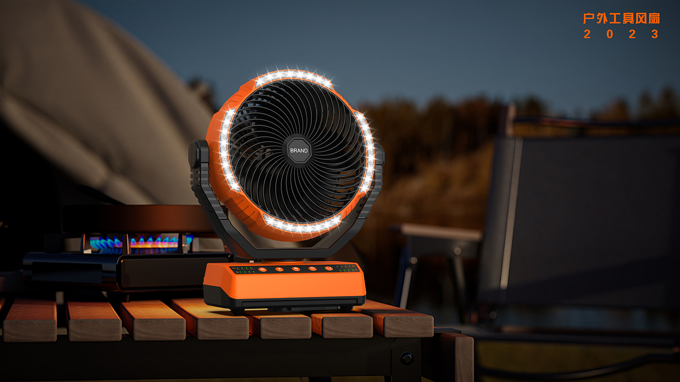 Outdoor fan, lighting fan, easy to carry，