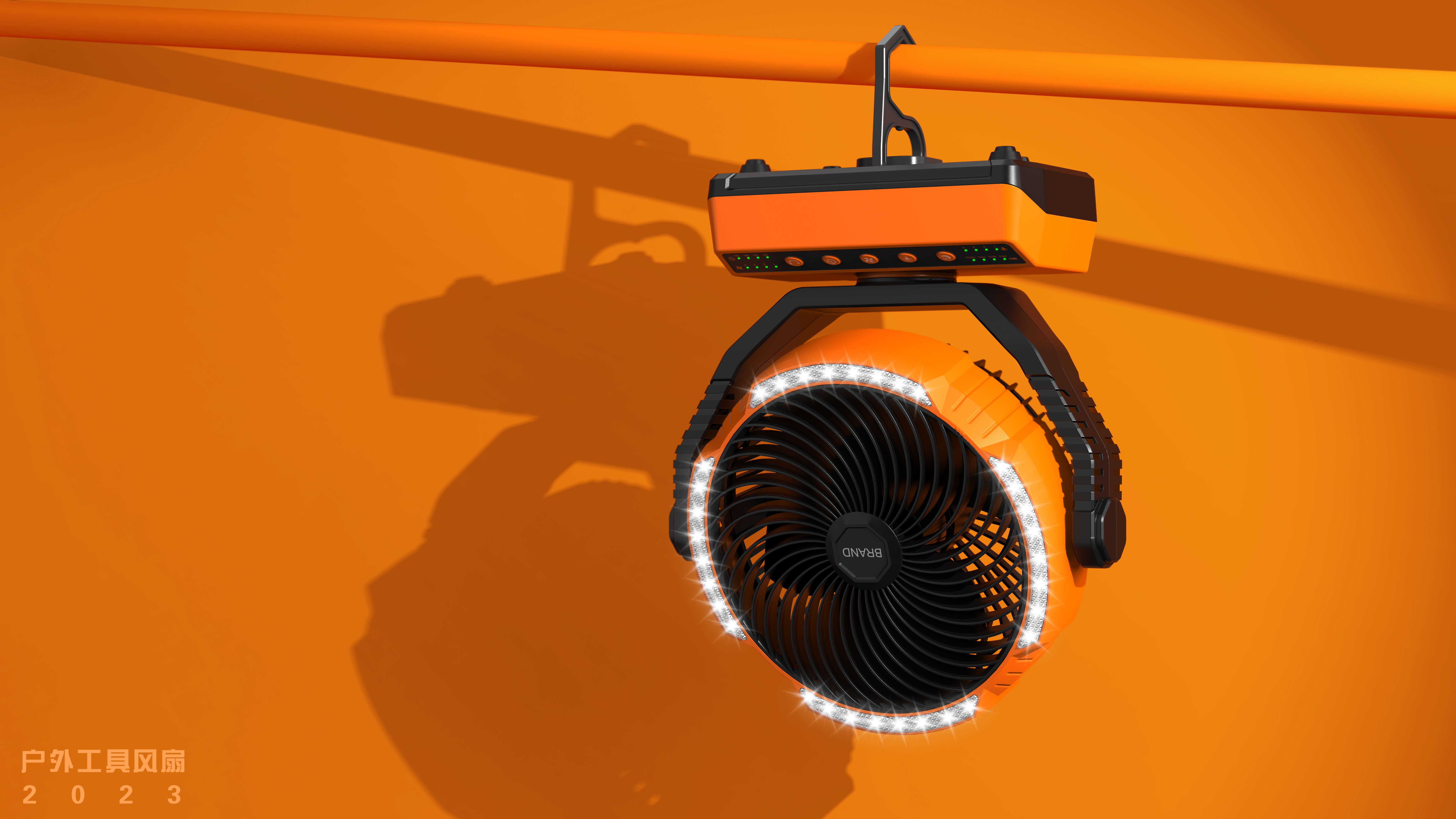 Outdoor fan, lighting fan, easy to carry，