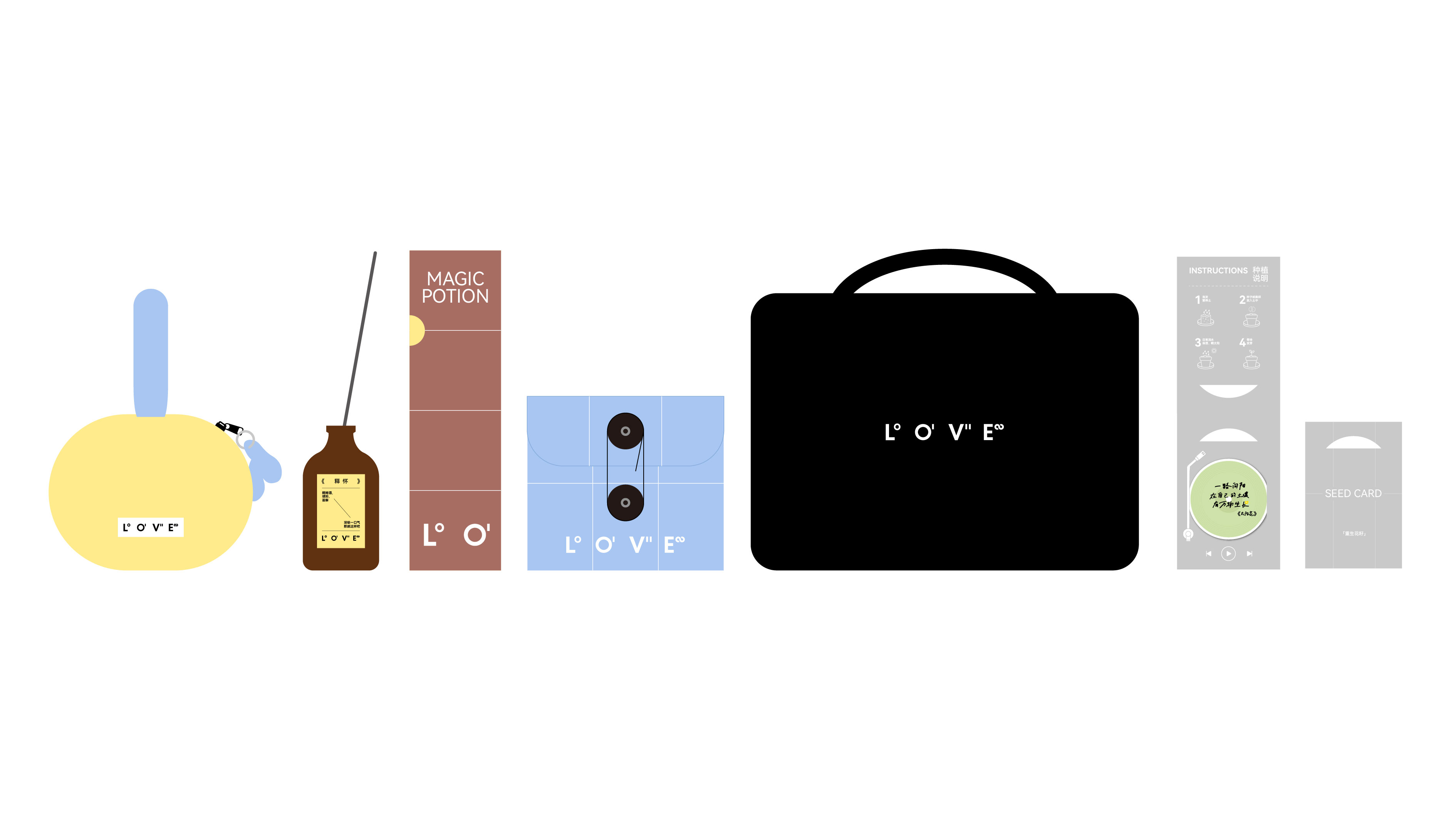 Creative packaging, brand, flat, font, environmental protection，