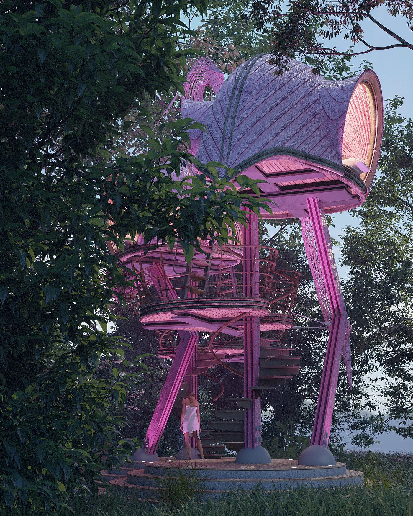 Flamingo Beach Hut，建筑，环境设计，创意，