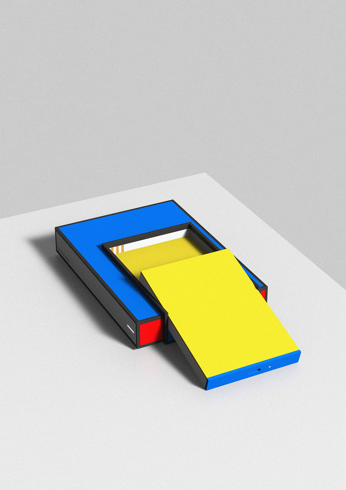 Set top box，Box，Hard disk，Mondrian，Style school，Red yellow blue，block，concise，