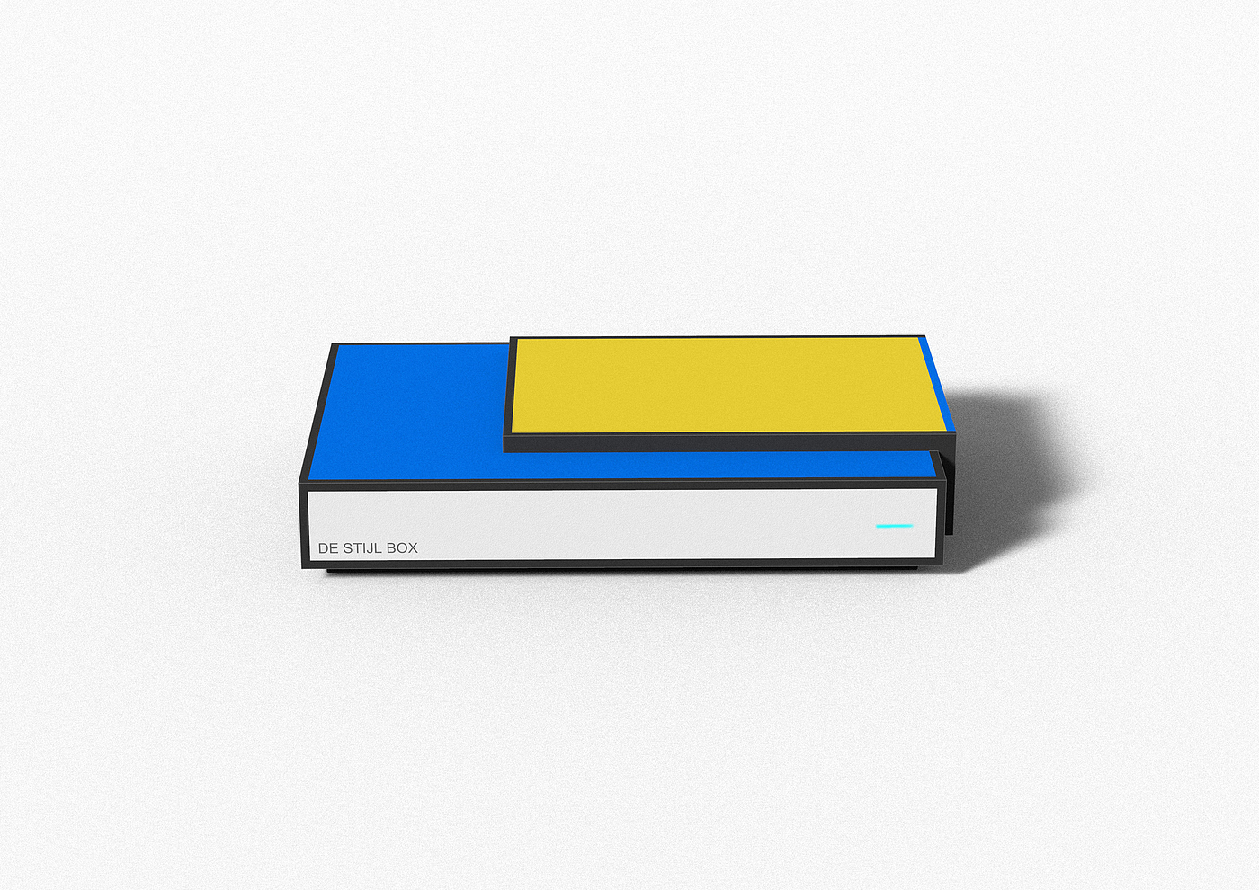Set top box，Box，Hard disk，Mondrian，Style school，Red yellow blue，block，concise，