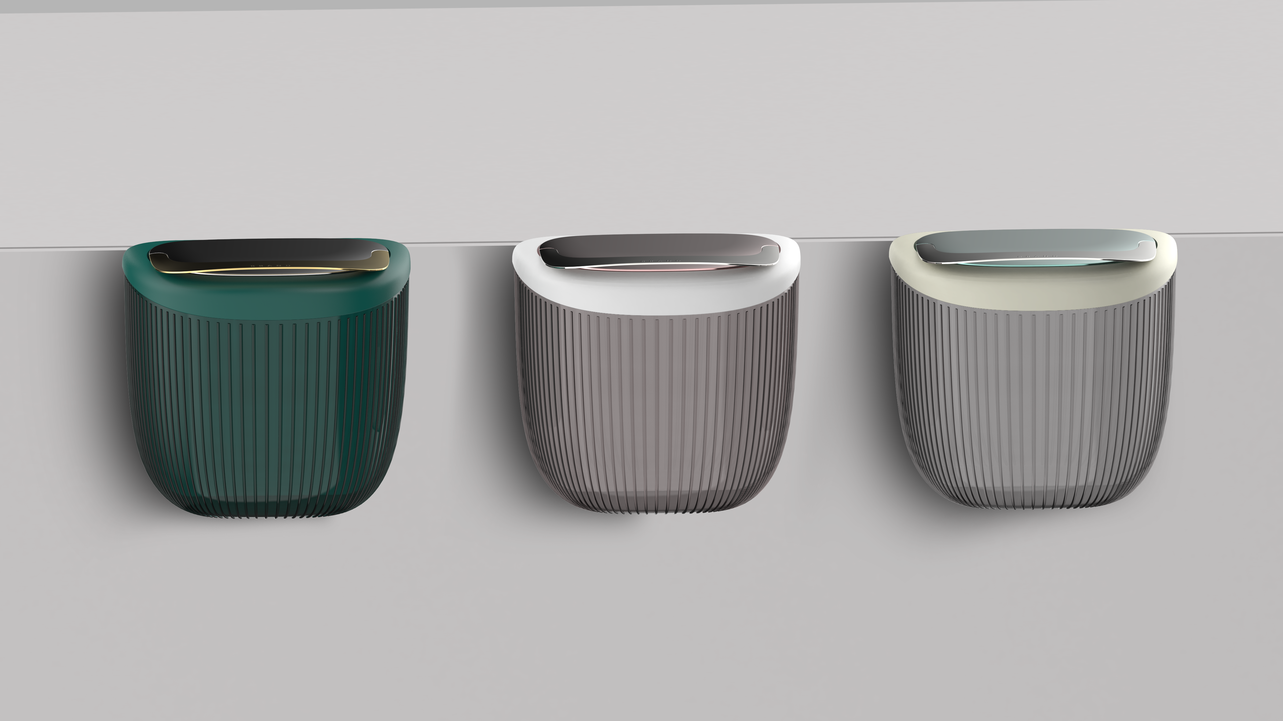 Wall-mounted trash can，