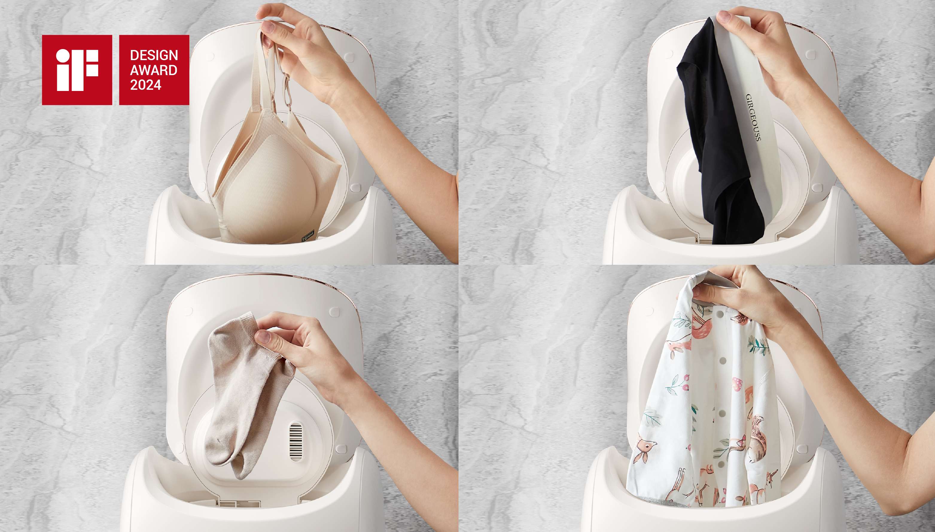 industrial design，product design，2024IF Design Award，Nursery Cabin，Scientific parenting，Electric steamer，Multi-functional cooking pot，Washing and drying integrated underwear washing machine，