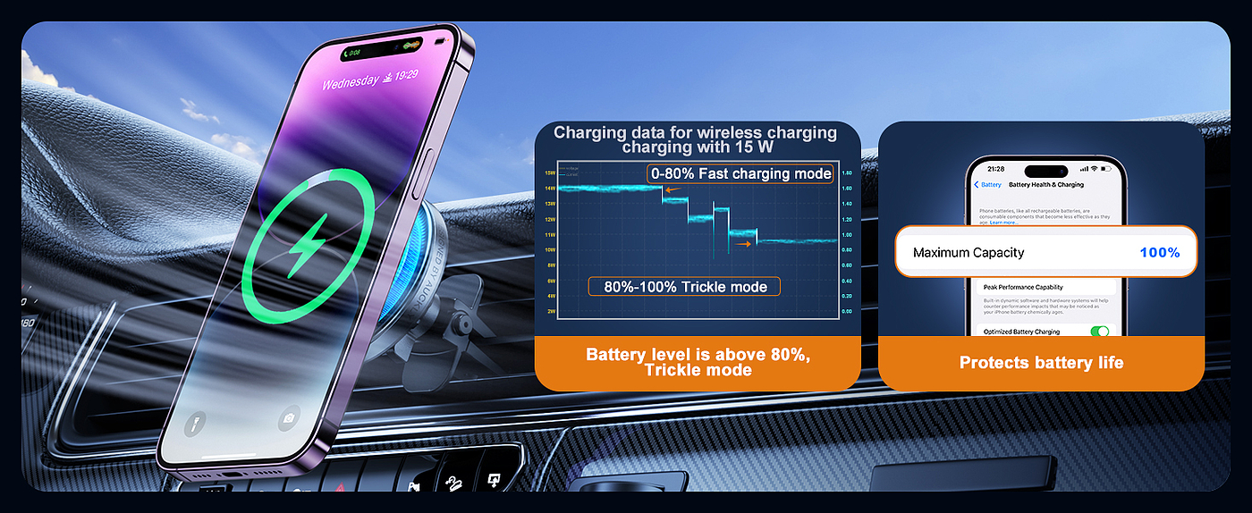 磁吸车载无线充，