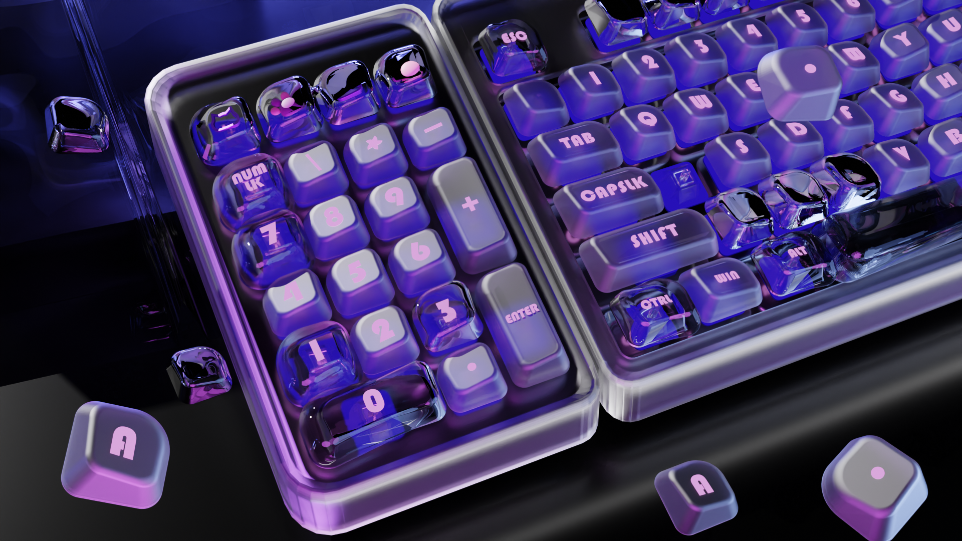 Mechanical keyboard，Transparent Keyboard，modular，