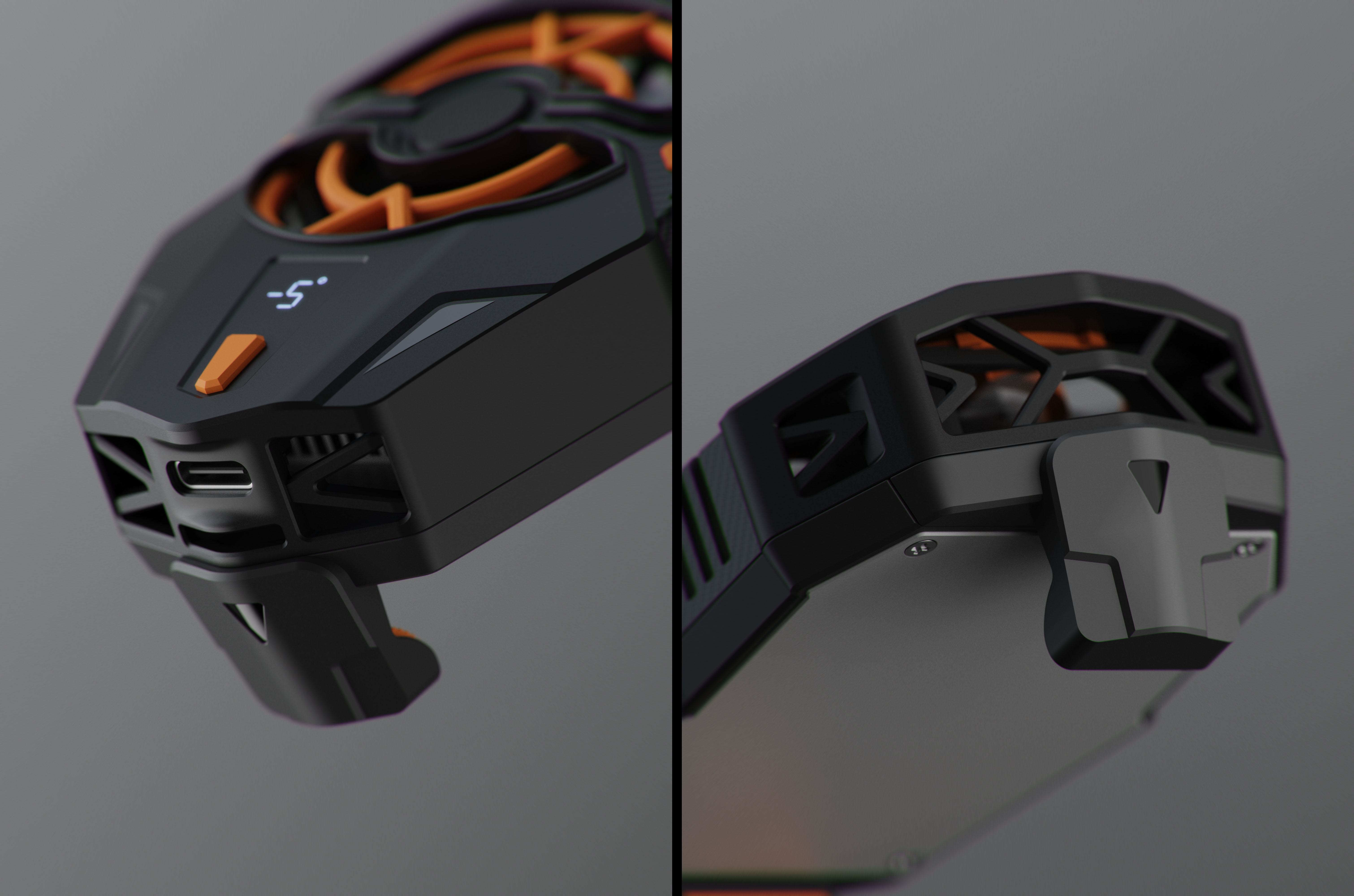 Back clip radiator，radiator，semiconductor heat sink，Eat chicken radiator，Game accessories，product design，E-sports Mecha，3c，