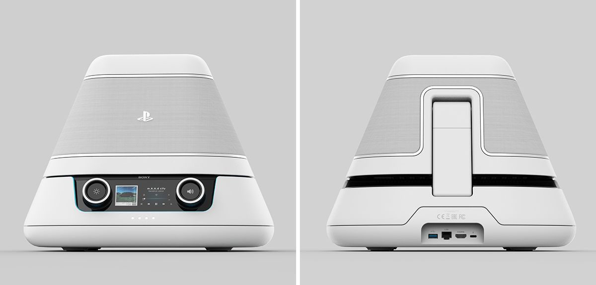 Sony，PlayStation，game，concept，loudspeaker box，industrial design，