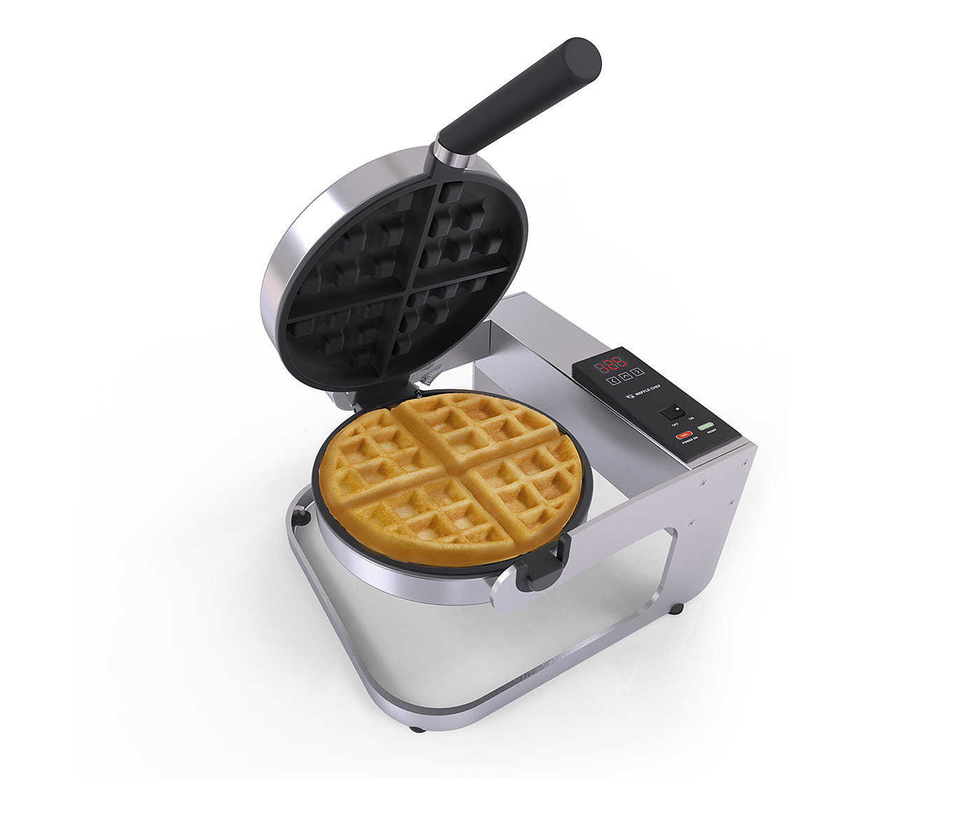Waffle Chef，旋转，不锈钢，饼干制铁机，