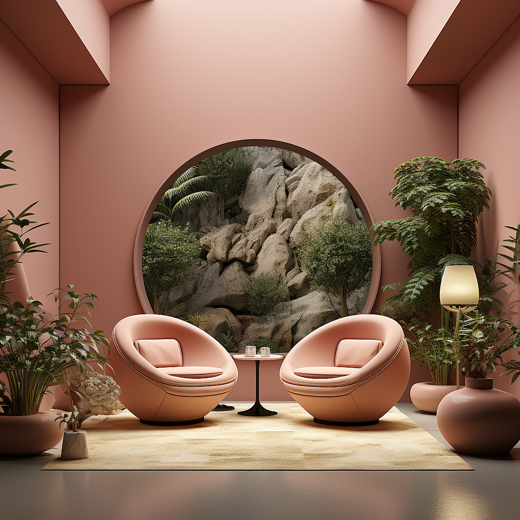 Interior Decoration Design of Online Red Office in Live Broadcasting Room，