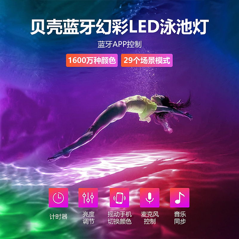 Swimming pool lamp，Atmosphere lamp，outdoor light，IP67 waterproof，