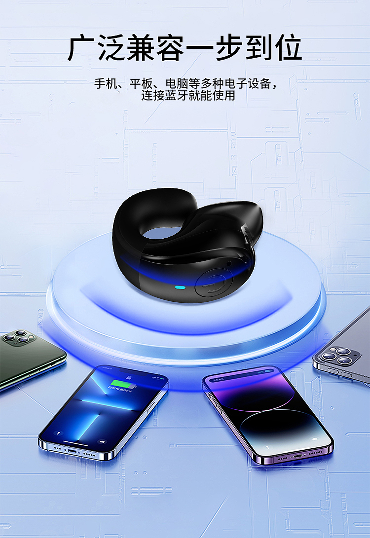 headset，Earphone with ear clip，Half in-ear headphones，