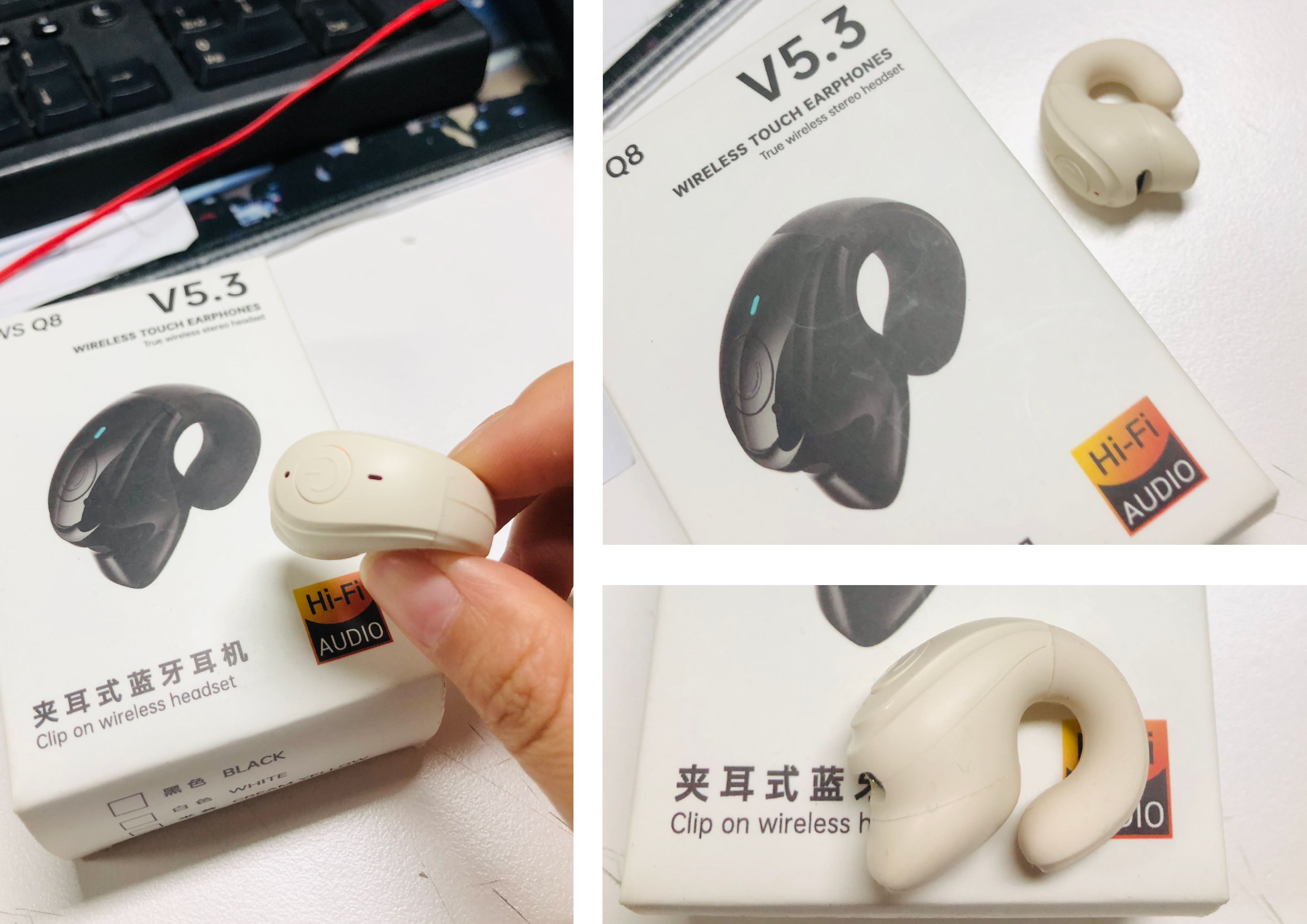 headset，Earphone with ear clip，Half in-ear headphones，