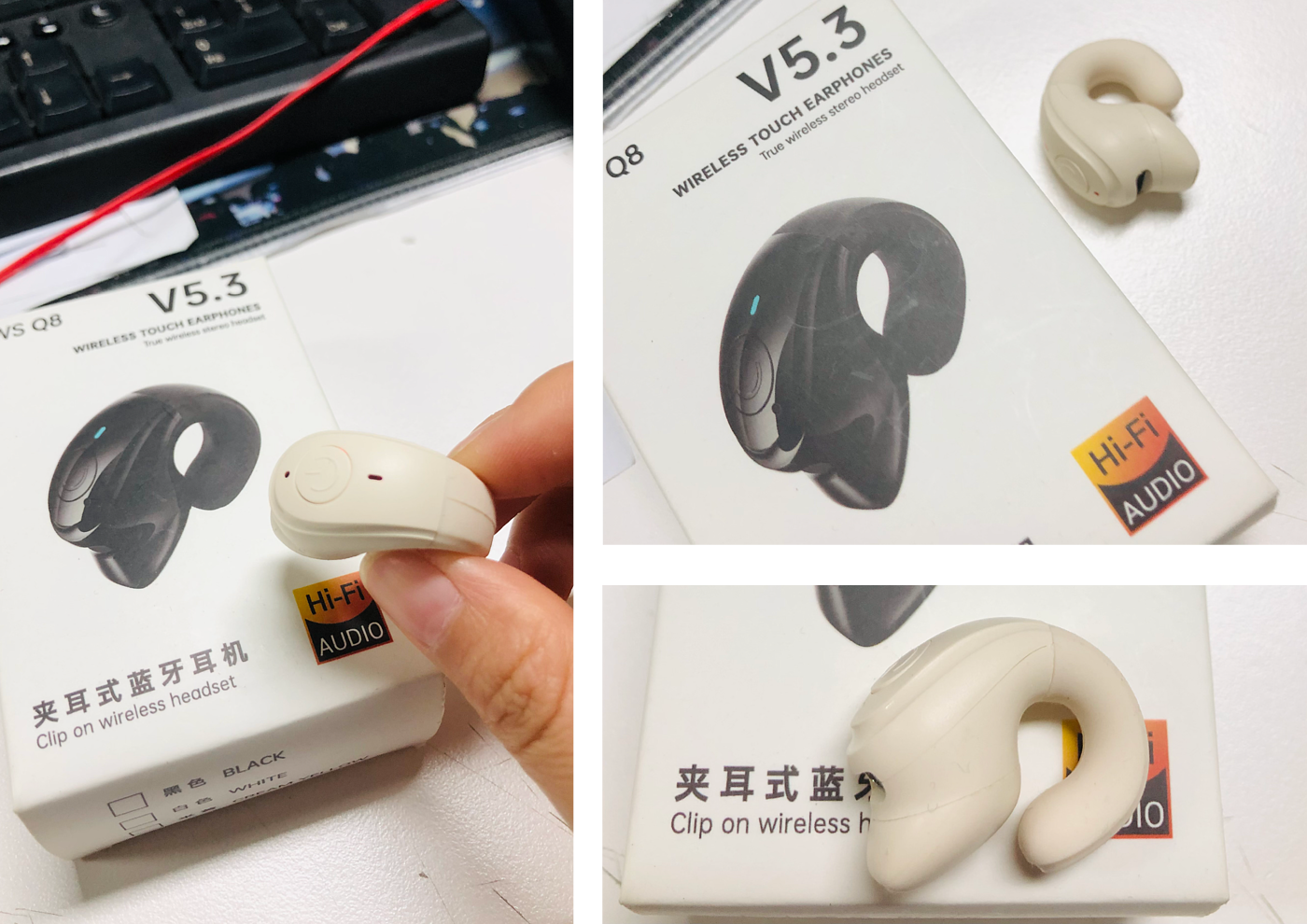 headset，Earphone with ear clip，Half in-ear headphones，