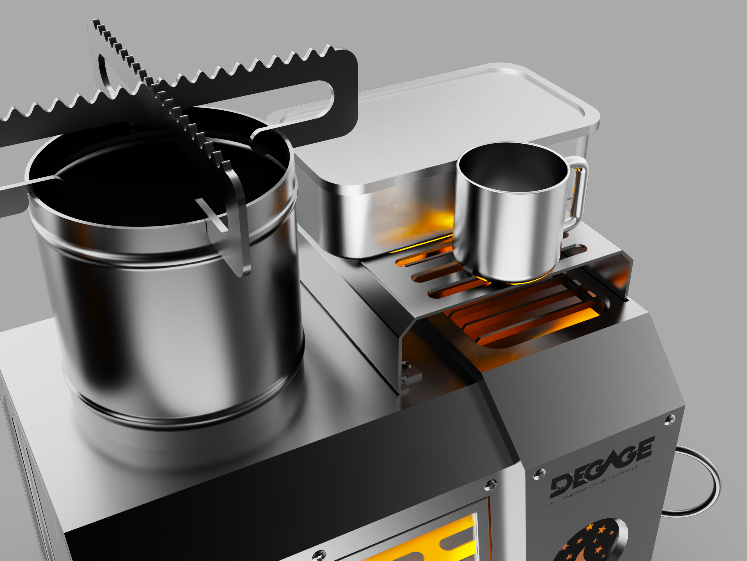 Outdoor viewing stove，camp，camping，barbecue，