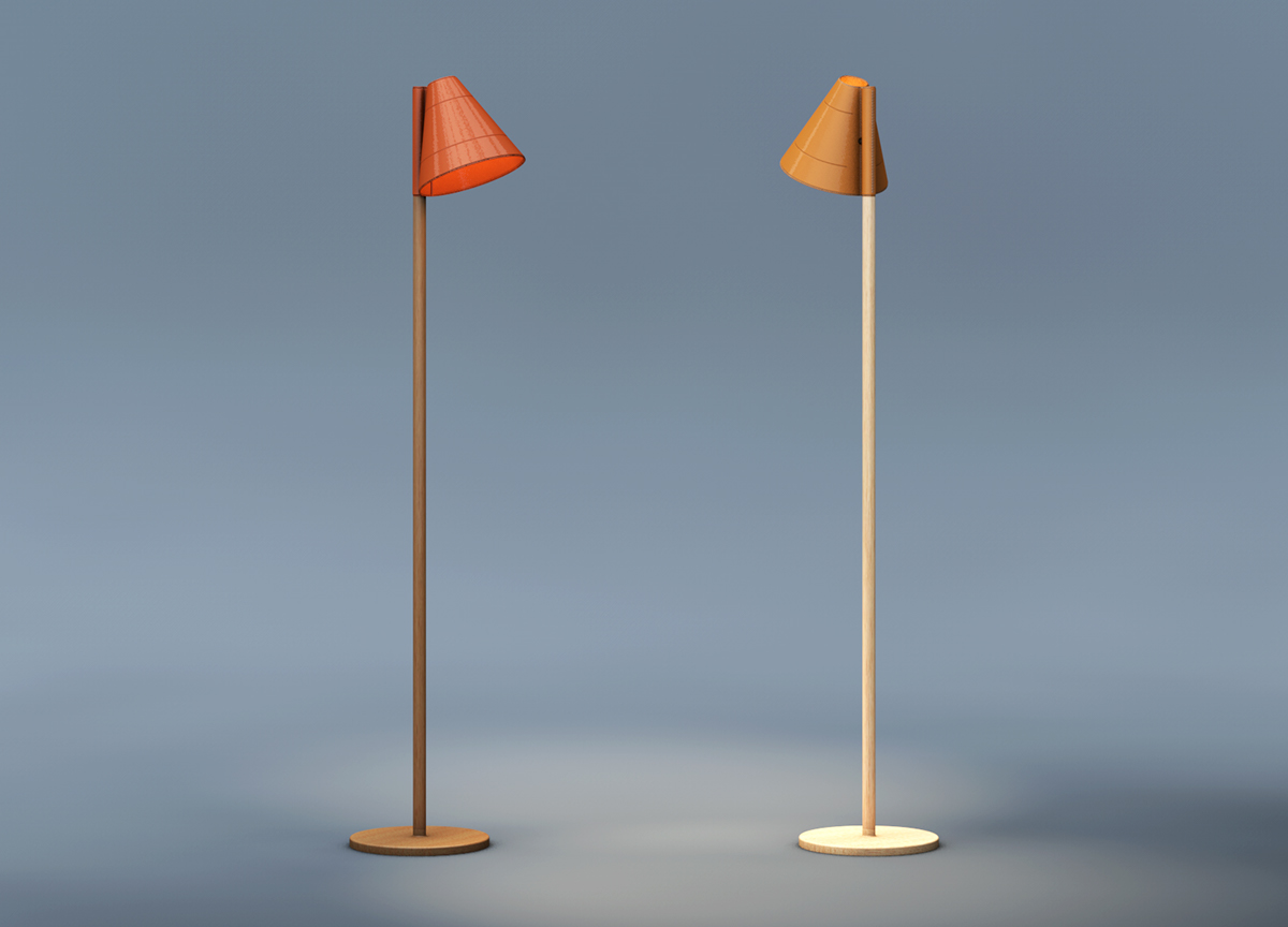 product design，Floor lamp，Leatherwear，