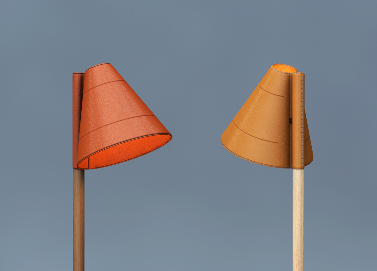 product design，Floor lamp，Leatherwear，