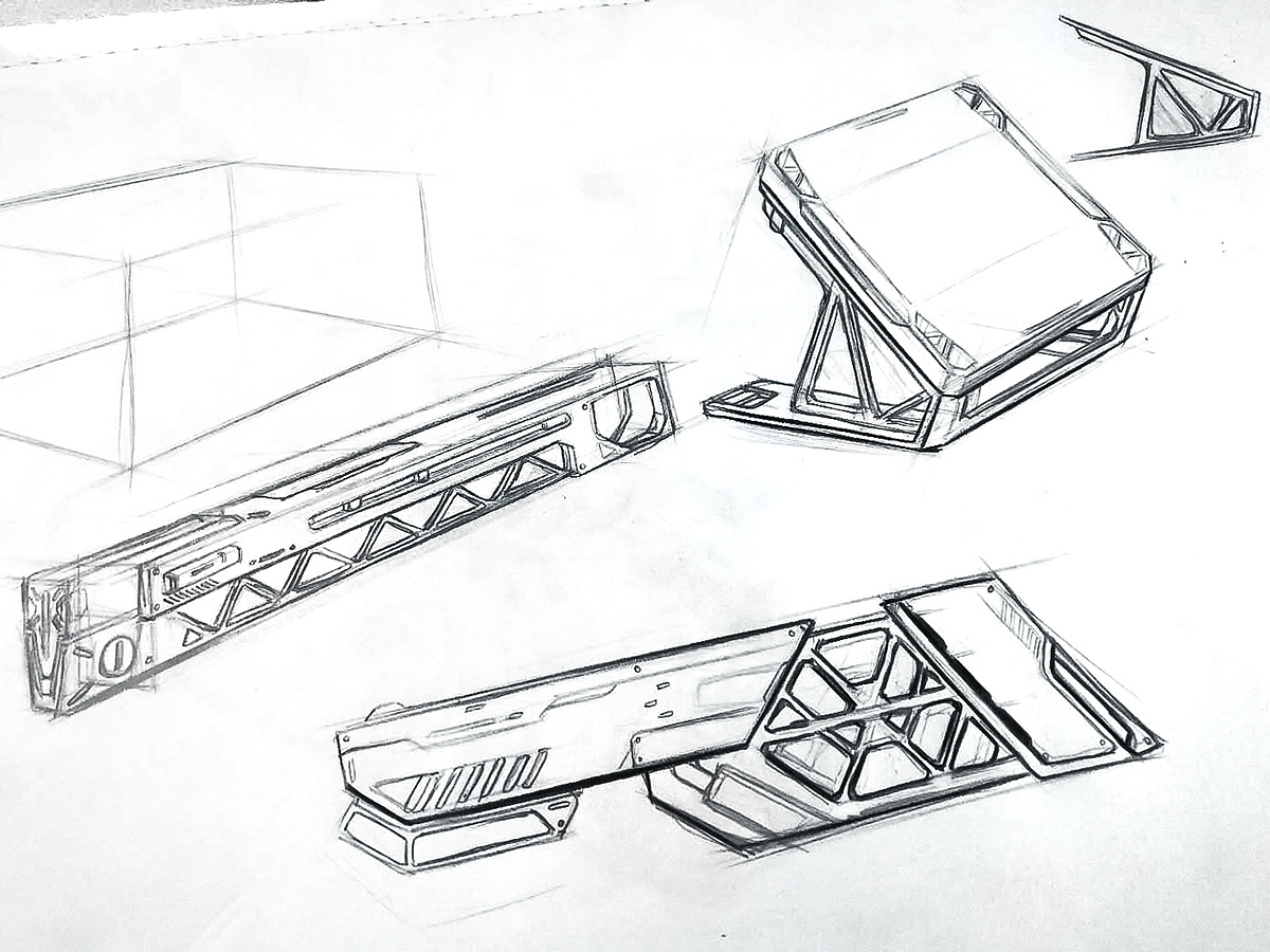 sketch，machine design，3D modeling，