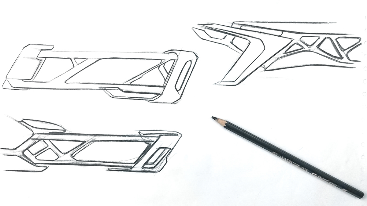 sketch，machine design，3D modeling，