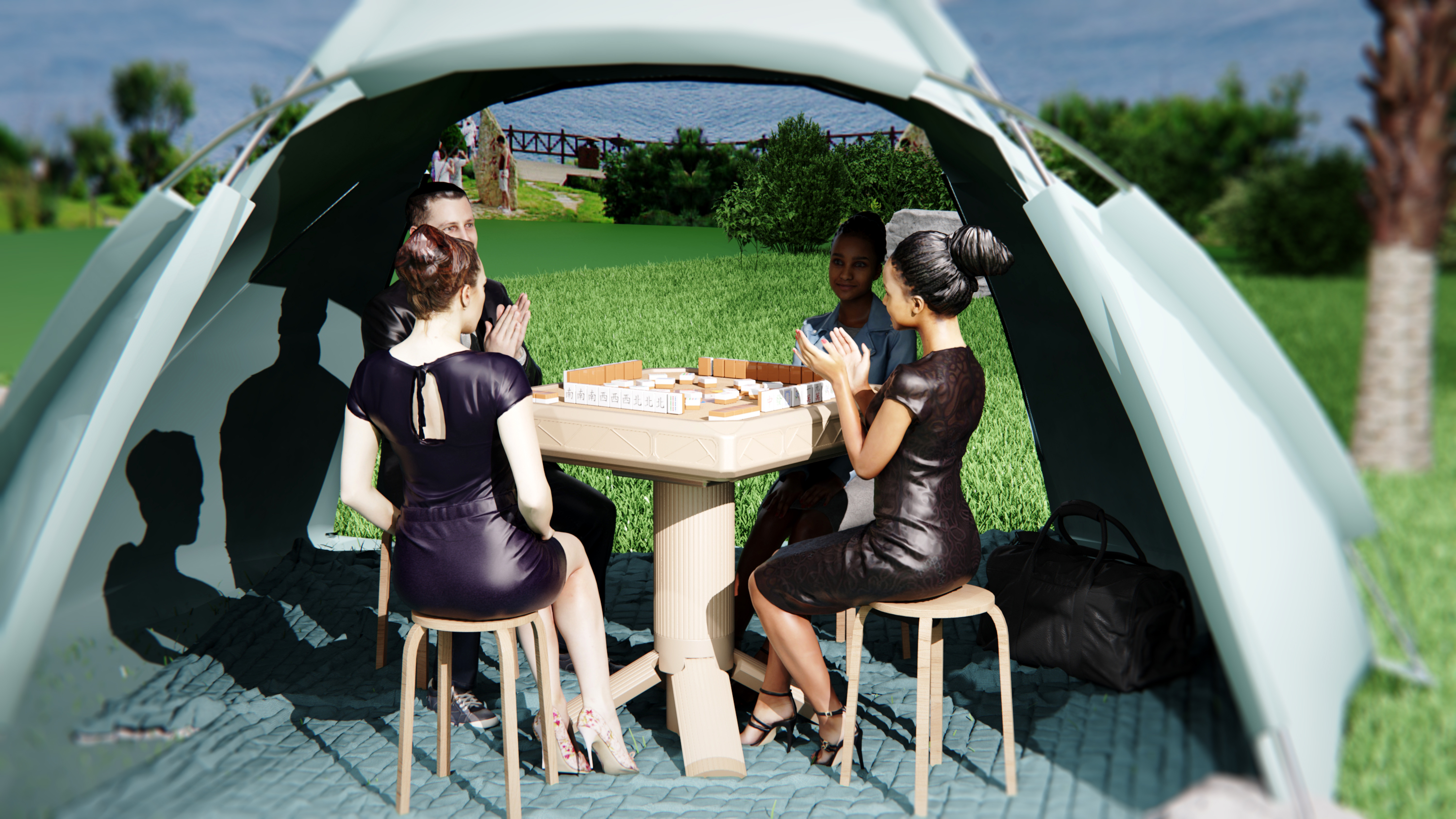 outdoors，mahjong，The mahjong table，Electric mahjong table，Portable Mahjong Table，