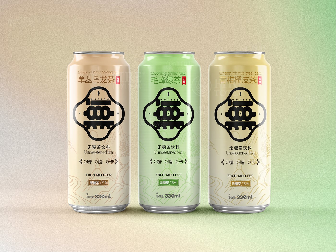 Sugar-free Tea Packaging Design，Hefei is fruiting，Guo Kun's personal works，Tea packaging design，Canned Sugar Free Tea Design，Product design，Sugar-free tea packaging case design，Sugar-free Tea Brand Design，