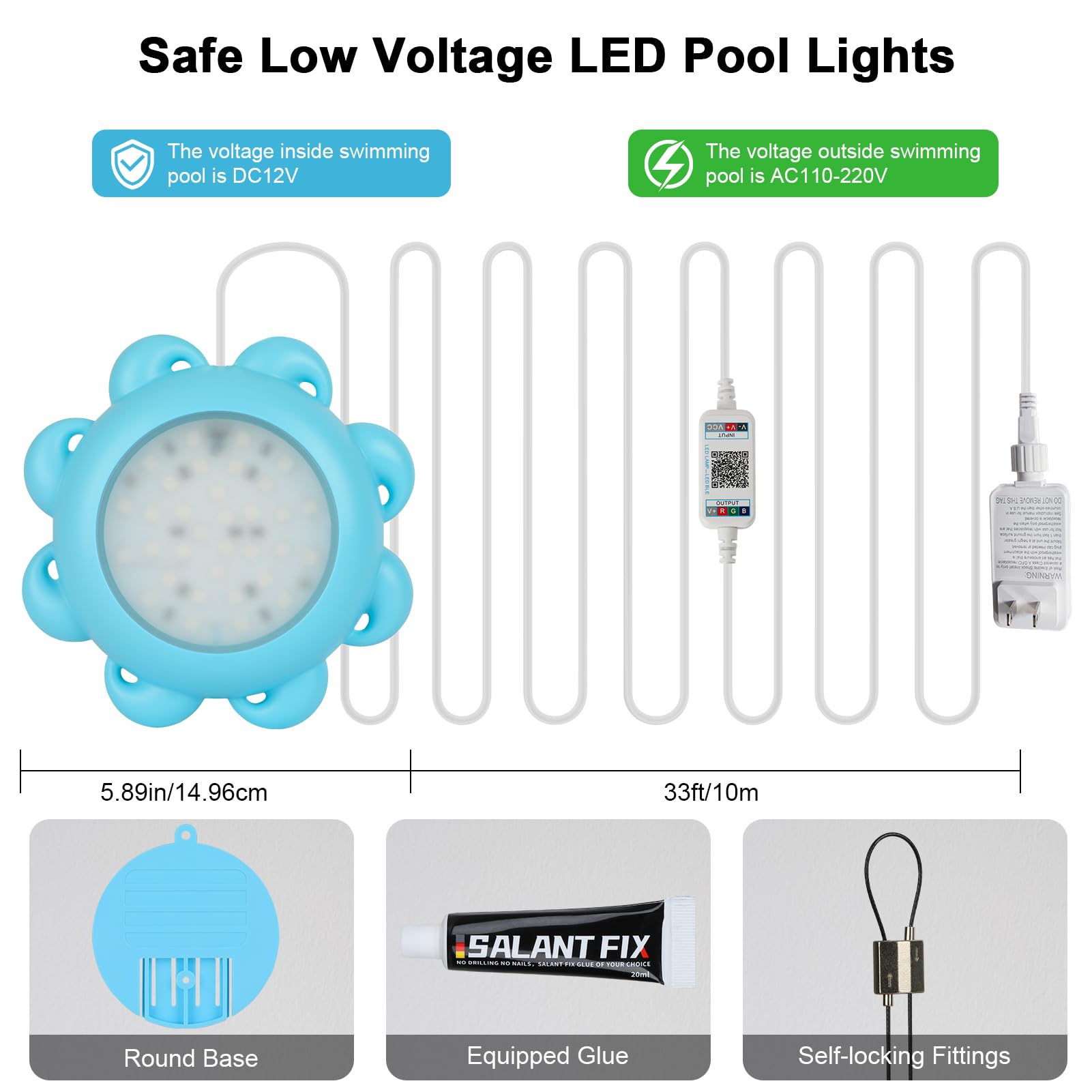 Swimming pool lamp，Octopus shape，DIY lighting effects，IP68 waterproof，