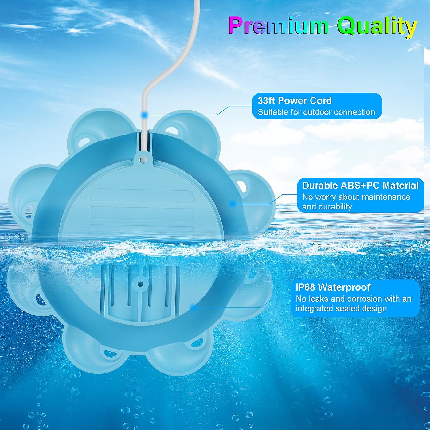 Swimming pool lamp，Octopus shape，DIY lighting effects，IP68 waterproof，