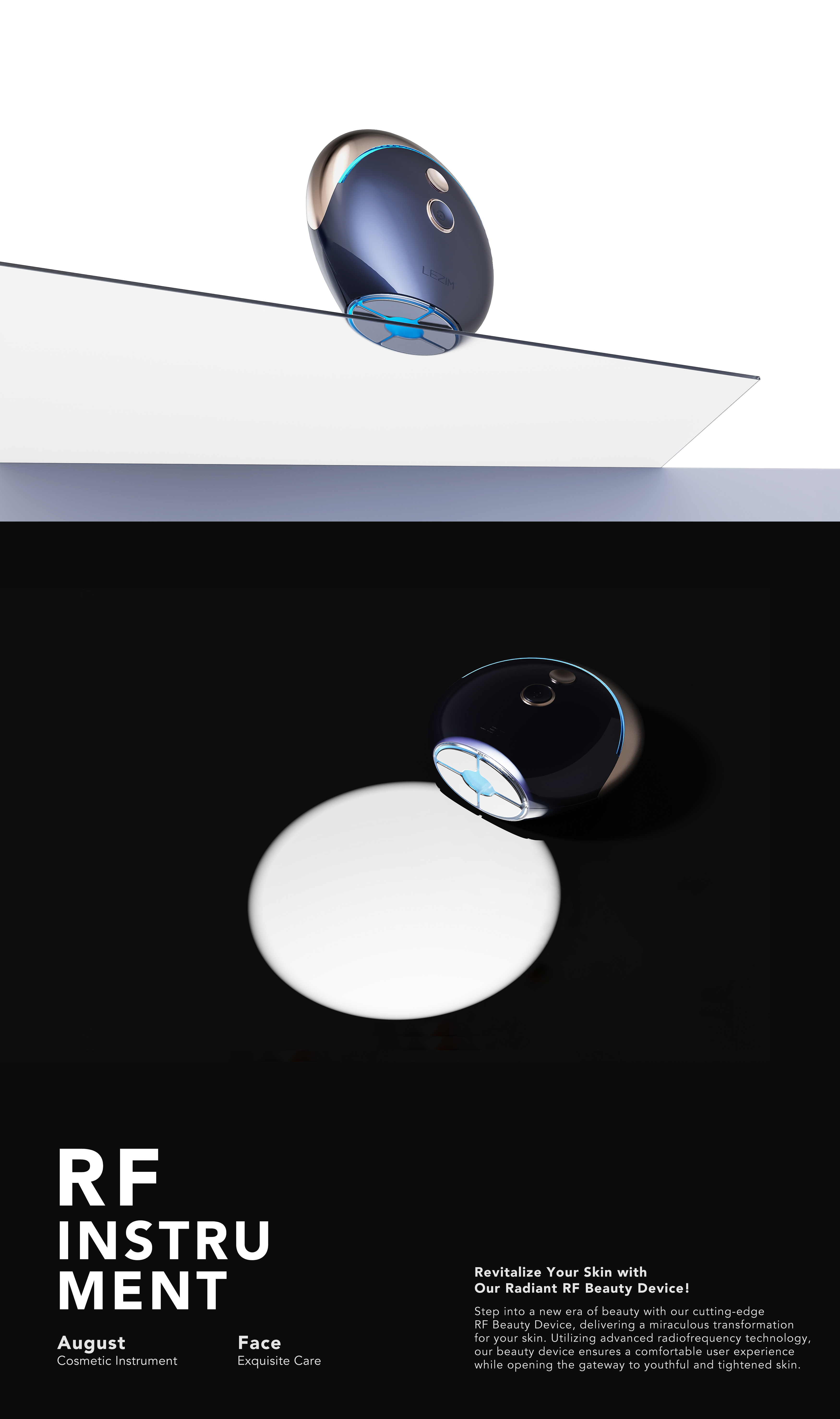 Minimalist，RF radio frequency，Beauty products，cosmetic instrument，Personal care，Light luxury，Red and blue light，