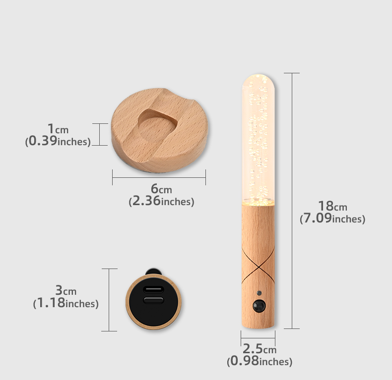 Night light，Atmosphere lamp，LED wooden stick lamp，stepless dimming，