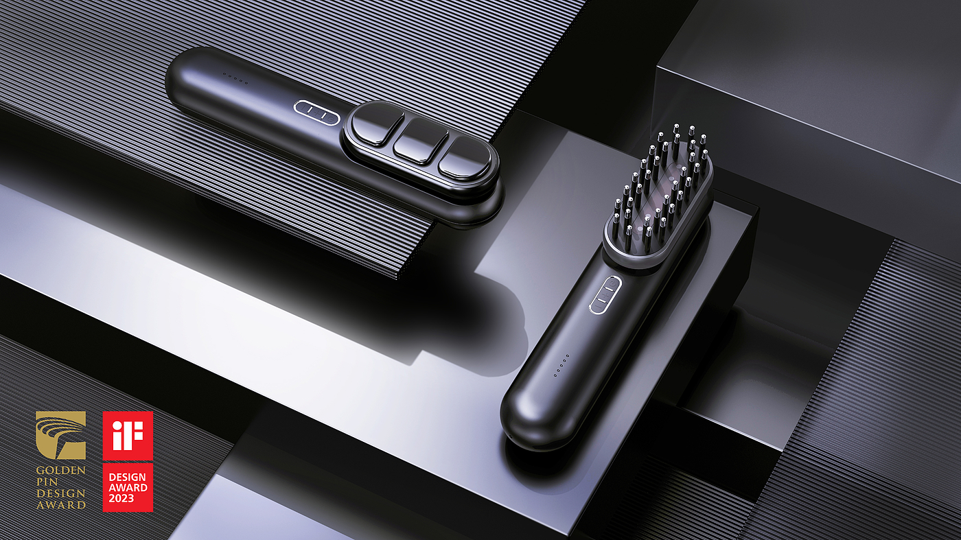 product design，Appearance design，EMS Massage，cosmetic instrument，Personal beauty care，Massage comb，modularization，Beauty，