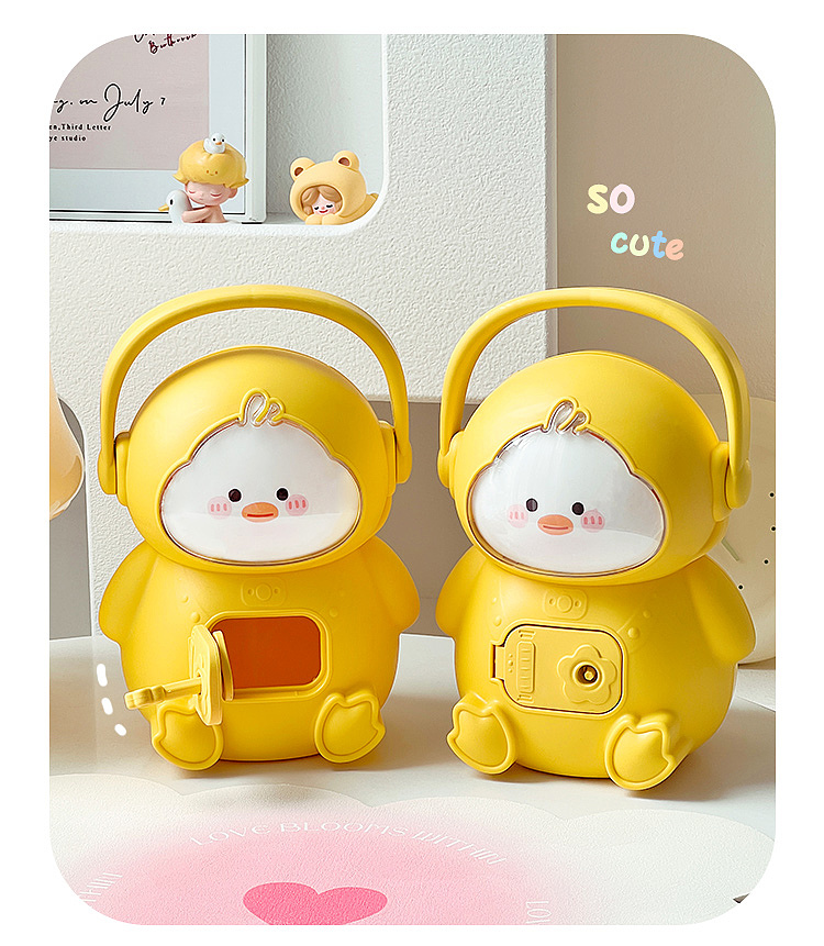 savings bank，Yellow duck，lovely，Cartoon，save money，