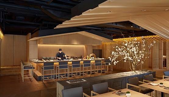 Bamboo theme，Japanese cuisine，Dining environment，Japanese courtyard，Japanese style，Bamboo series，inspiration，Interior design，Sushi，screen，lighting，Freehand brushwork，natural，