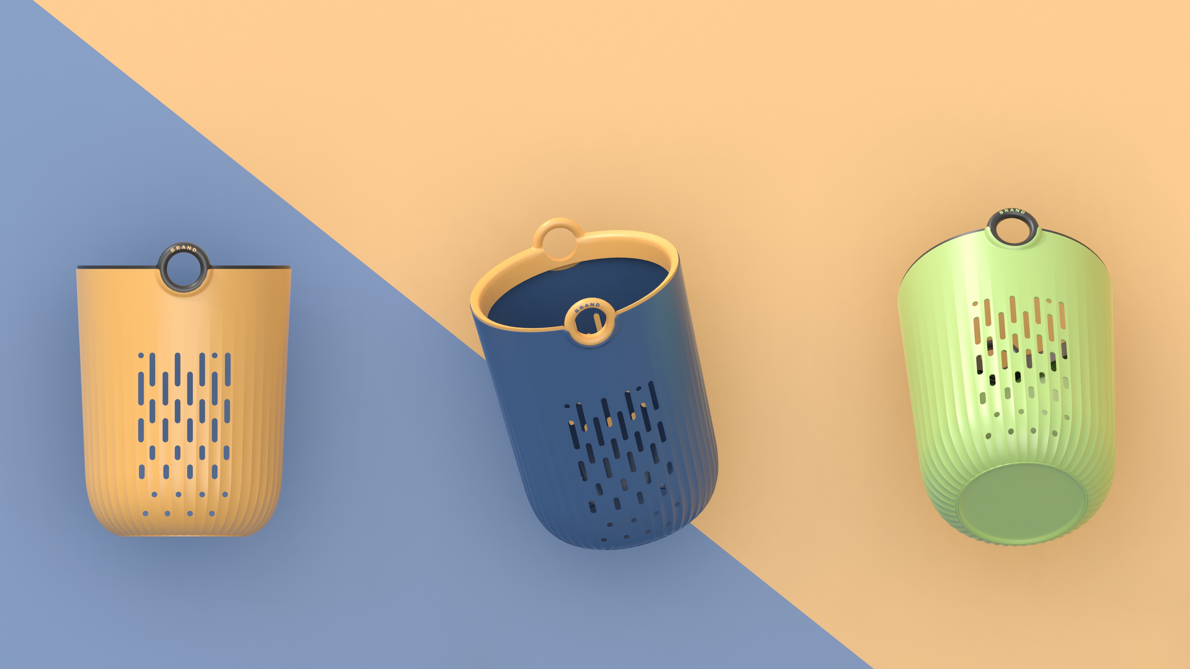 trash can，Hollow Trash，Easy Bagging Trash，Dopamine color matching，