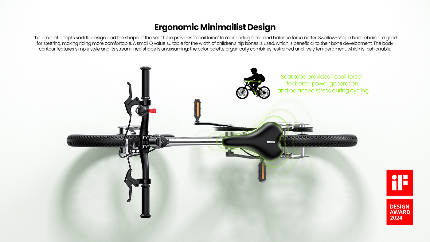儿童自行车，产品设计，工业设计，萌兽，骑行工具，自行车，设计，2024年if设计奖，