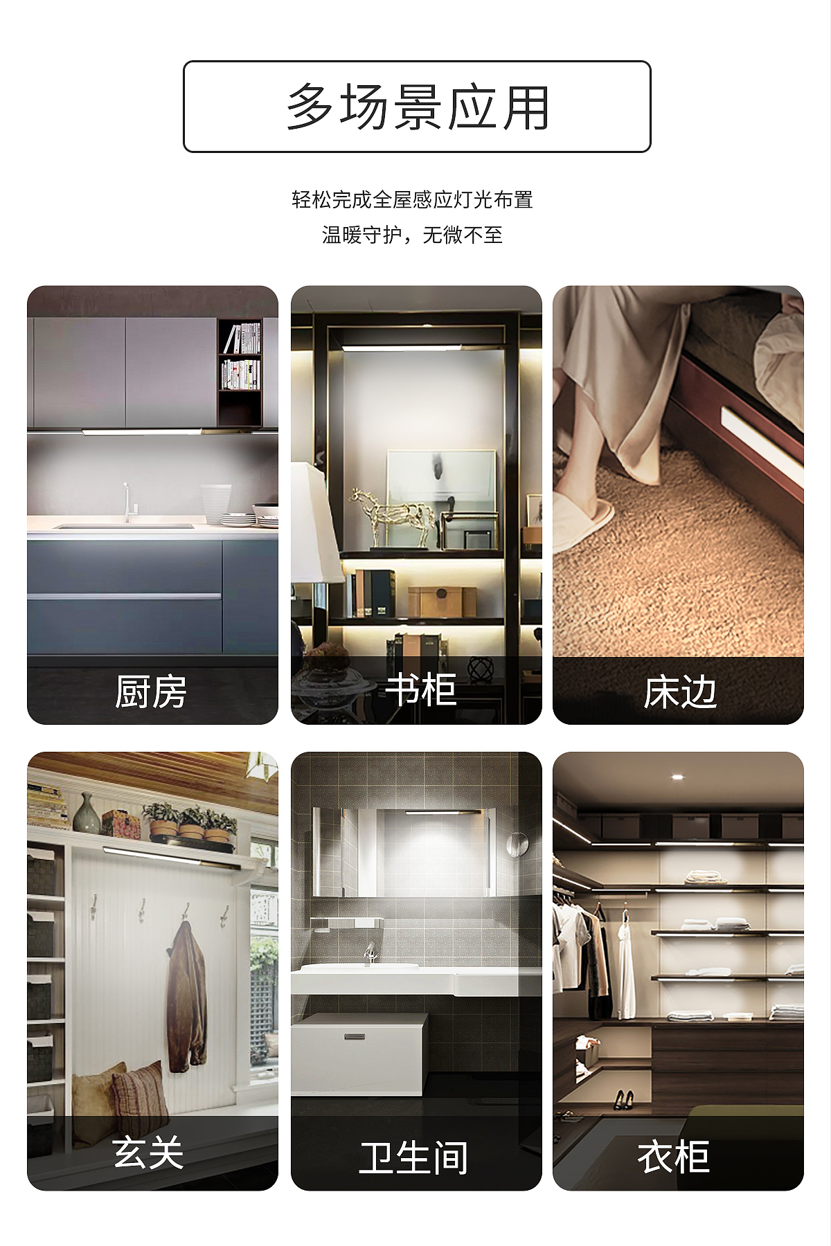 LED induction lamp，removable，Night light，Cabinet lamp，