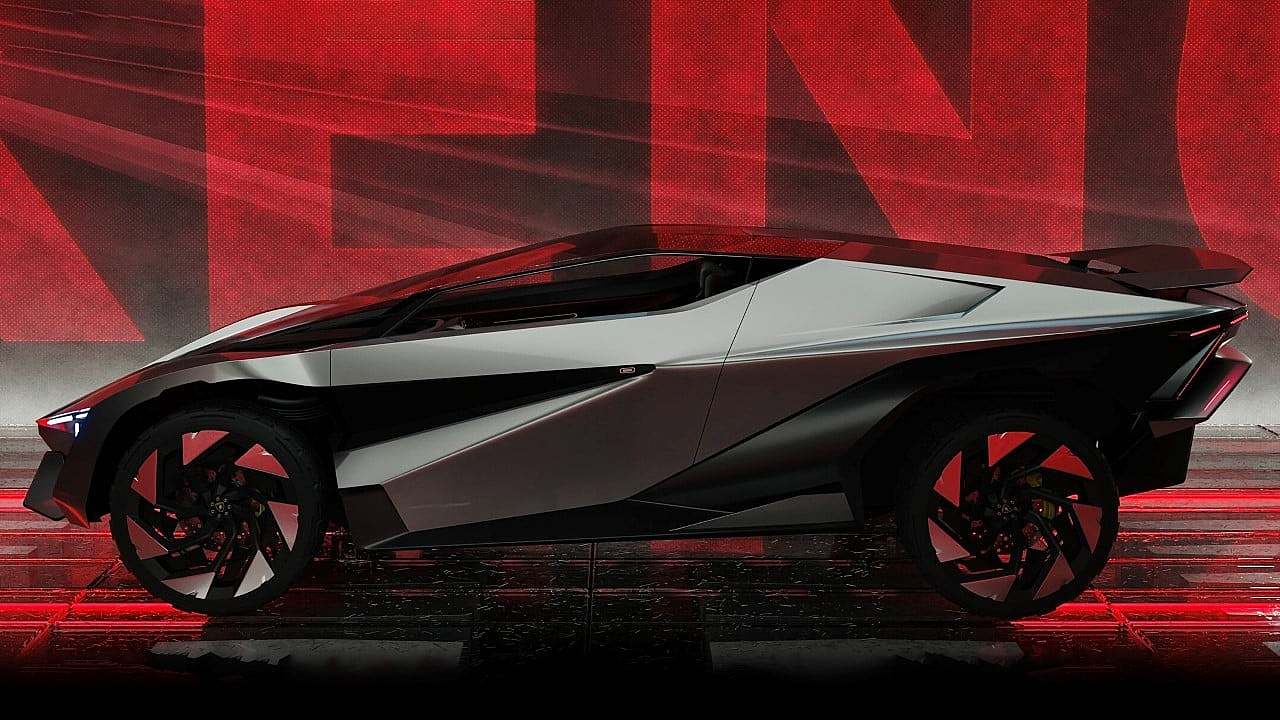 Xeno concept car，Lamborghini，Electric supercar，Body styling，Lamp design，