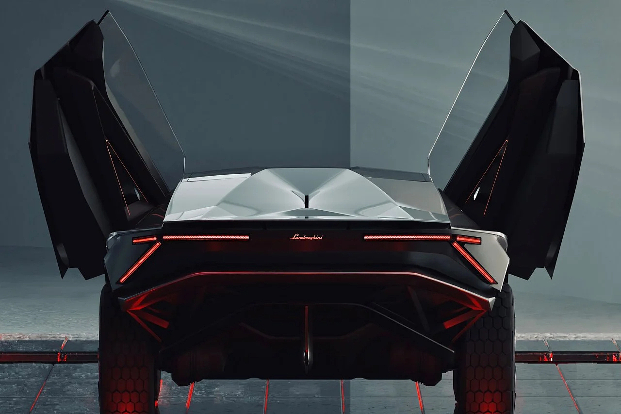 Xeno concept car，Lamborghini，Electric supercar，Body styling，Lamp design，