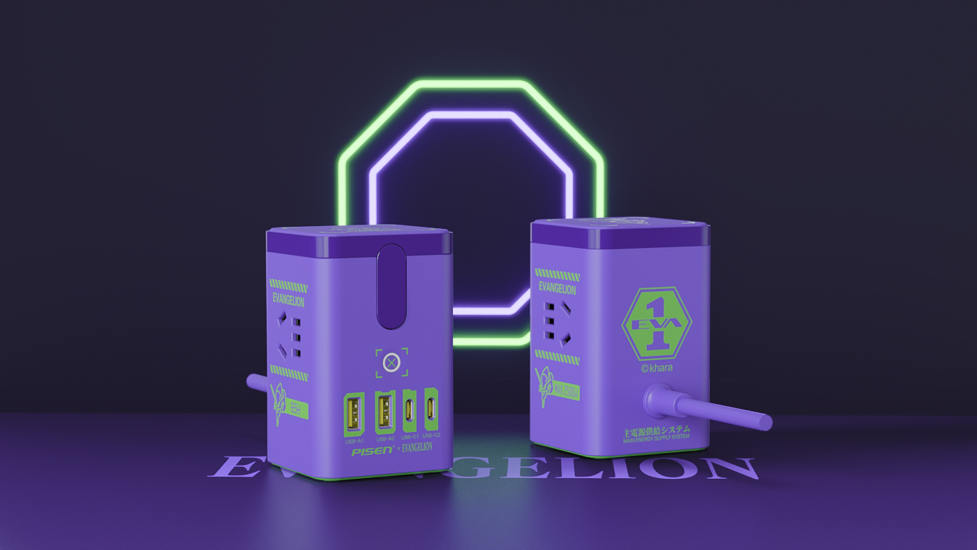 Neon Genesis Evangelion，EVA initial number machine，Desktop Charger，Wireless magnetic charging，Desktop socket，industrial design，Chaopin，