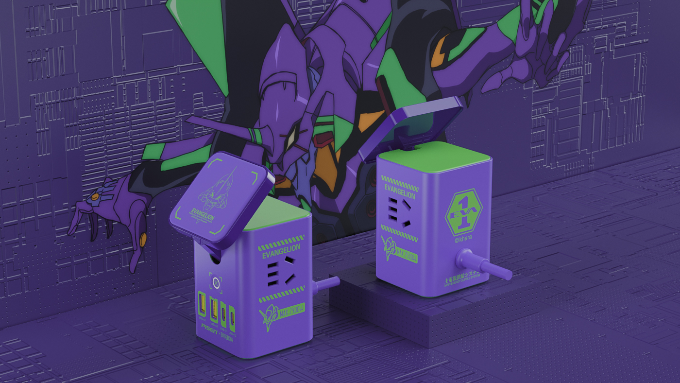 Neon Genesis Evangelion，EVA initial number machine，Desktop Charger，Wireless magnetic charging，Desktop socket，industrial design，Chaopin，