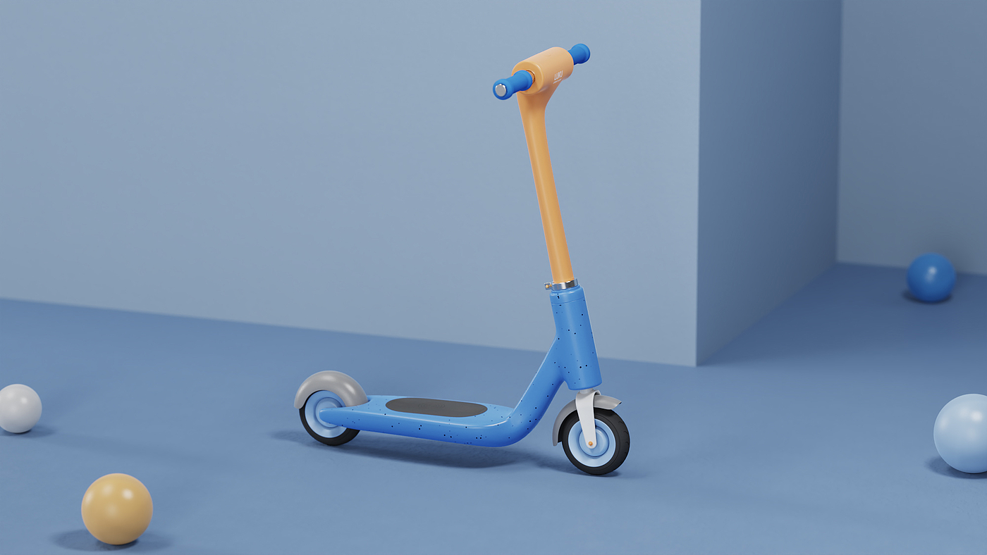 Children's scooter; blue; orange，