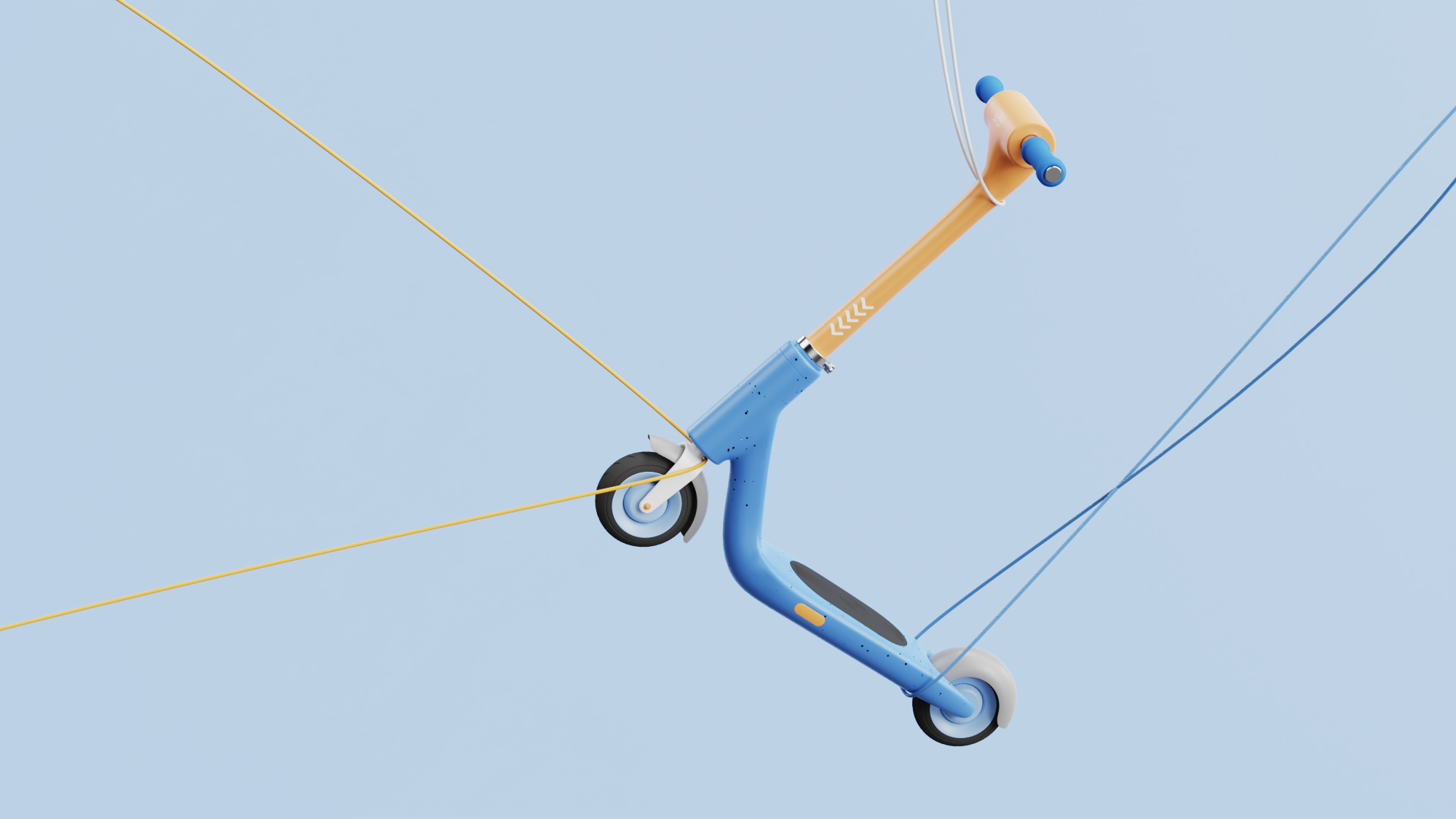 Children's scooter; blue; orange，