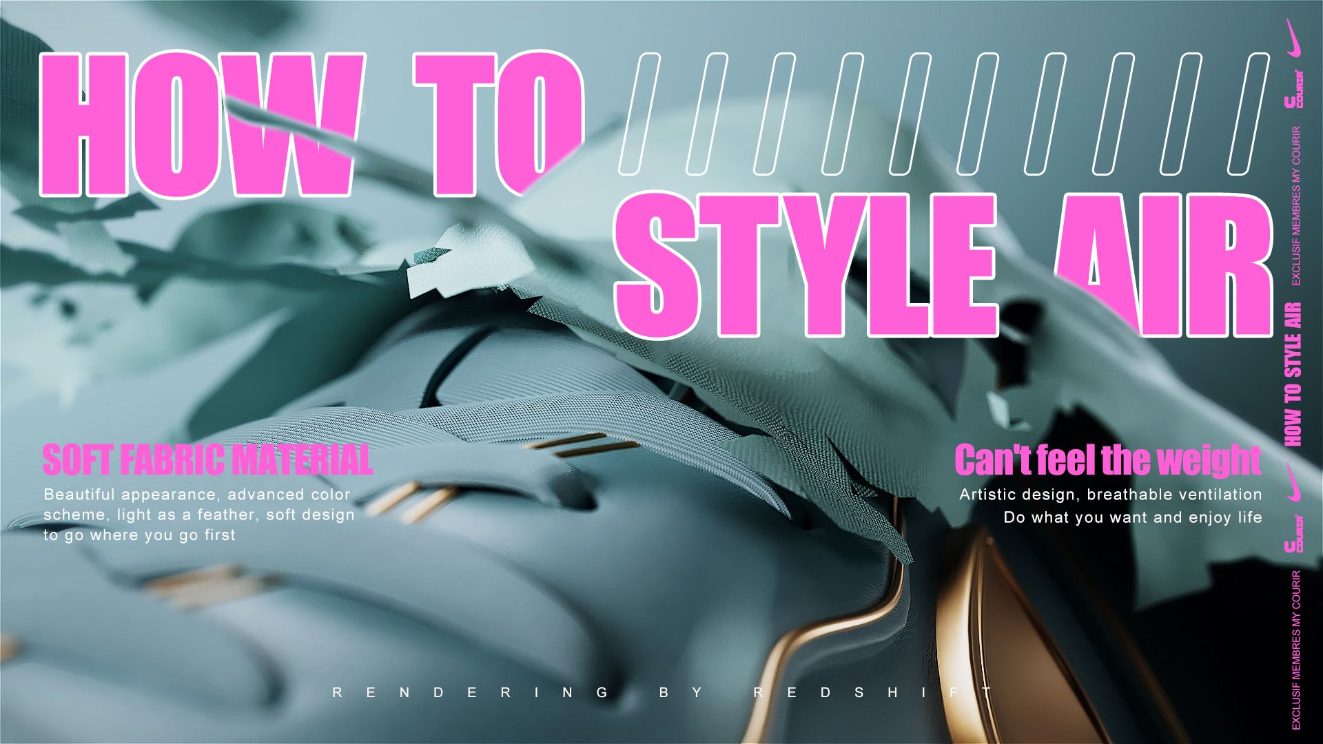 Redshift，shoes，motion，Product animation，Color matching，Typesetting，Product animation，Render，