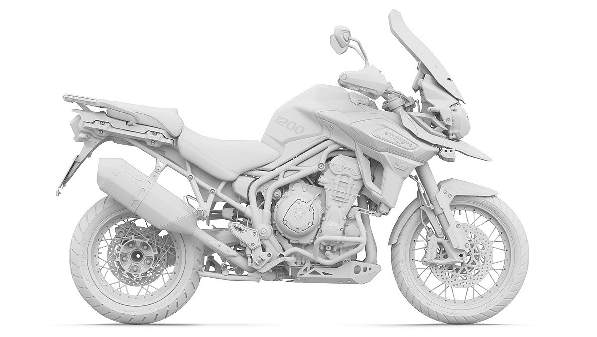 motorcycle，vehicle，Triumph  Tiger，product design，