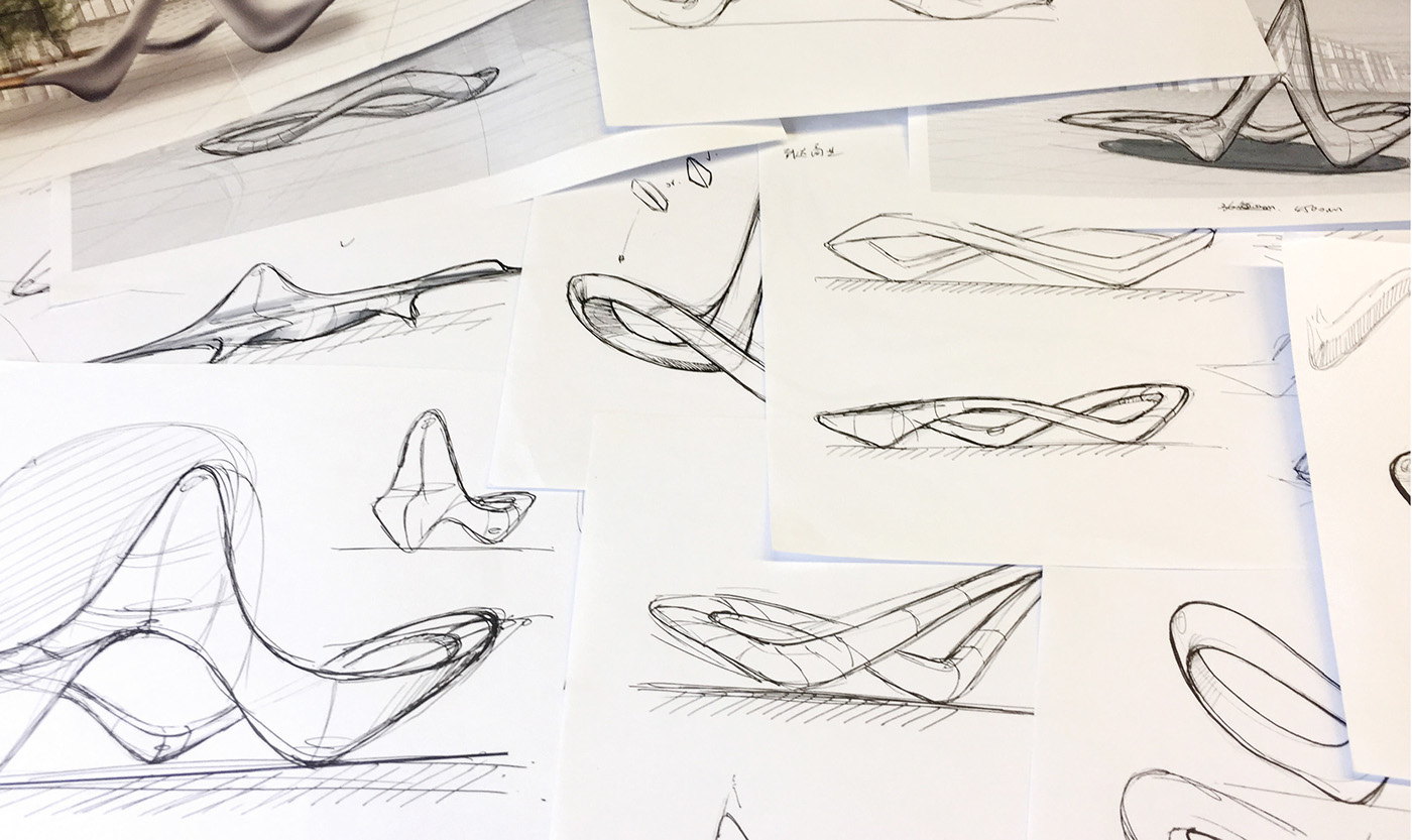 Public seat，Sculpture，product design，