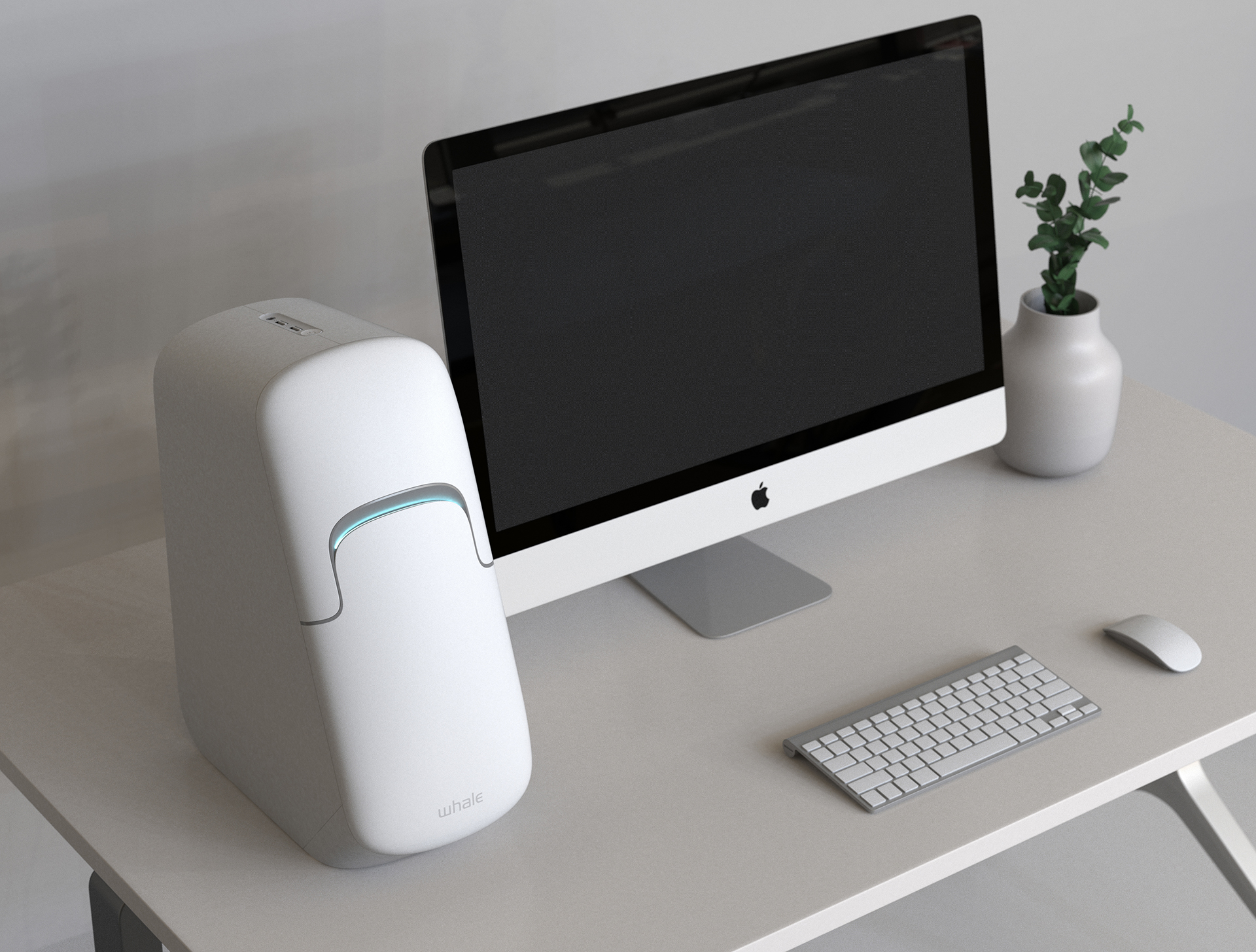 whale，Desktop computer，assemble，neat，