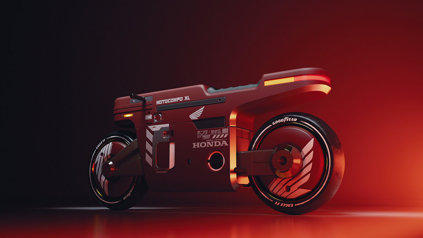 Honda，motorcycle，industrial design，Cyberpunk，