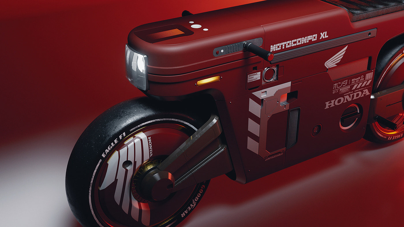 Honda，motorcycle，industrial design，Cyberpunk，