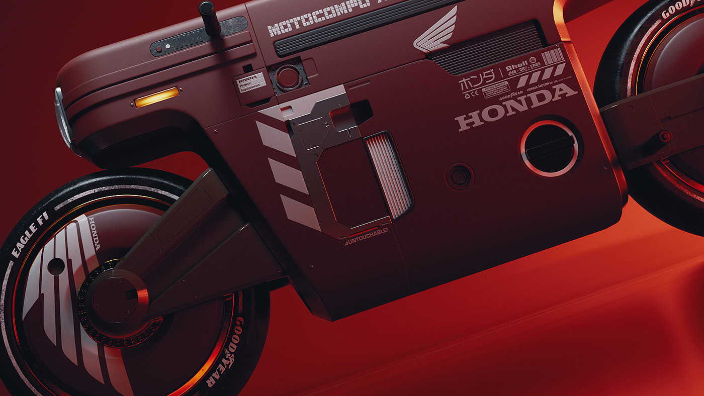 Honda，motorcycle，industrial design，Cyberpunk，