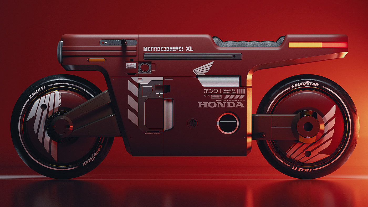 Honda，motorcycle，industrial design，Cyberpunk，